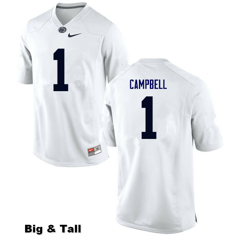 NCAA Nike Men's Penn State Nittany Lions Christian Campbell #1 College Football Authentic Big & Tall White Stitched Jersey UWH6798IK